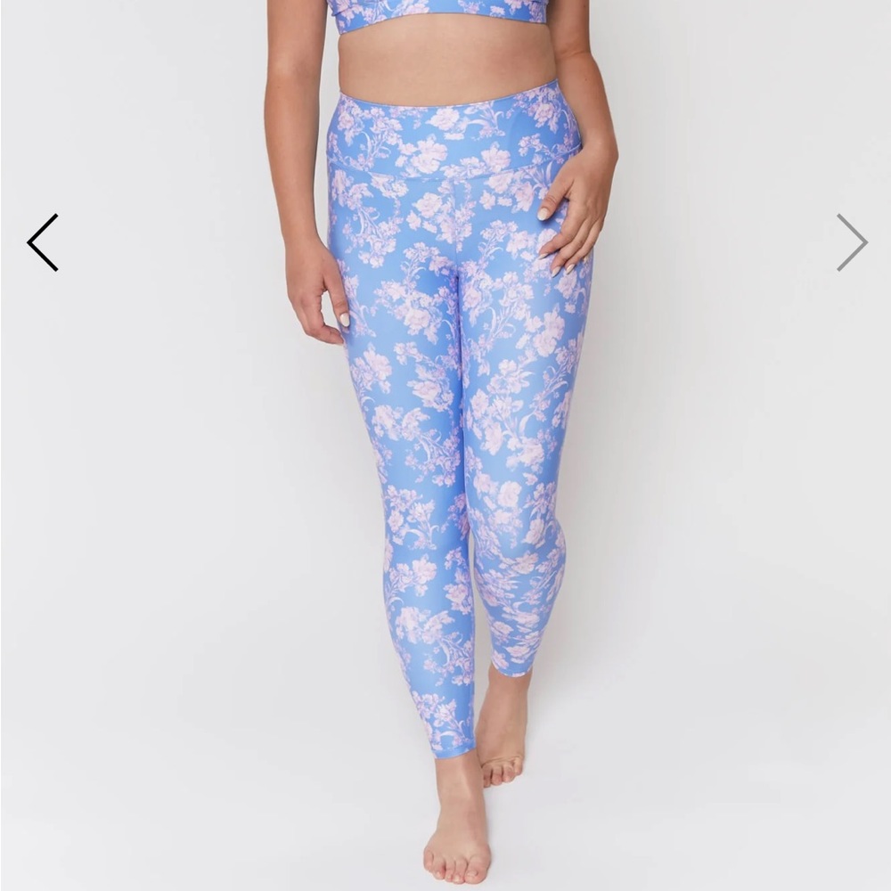Spiritual Gangster Pink Flower: Intent Eco Jersey High Waist Legging. JACARANDA